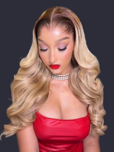 Ombre Blonde Lagos Hairline Loose Body Wave 13x6 Lace Frontal Wig