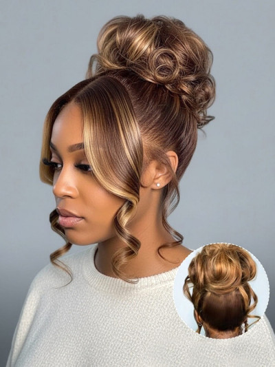 Blonde Highlight Body Wave 360 Glueless Lace Frontal Wig 250 Density