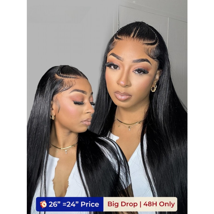 3 Braids Style Pre Braided Wig Glueless Straight 13x4 Lace Wig Human Hair
