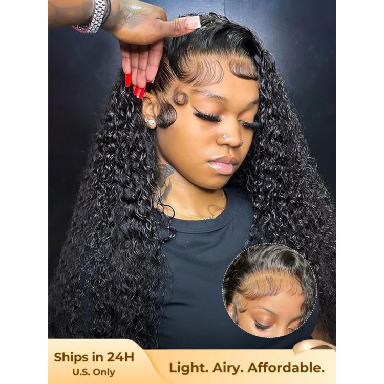 150% Density PreMax 13x4 Lace Frontal Curly Wave Wigs Straight Human Hair