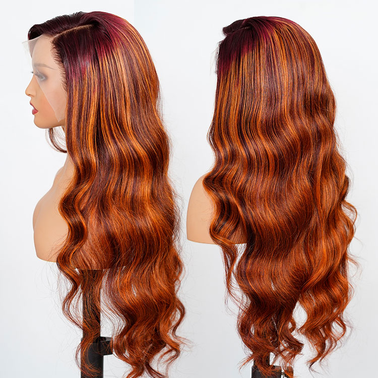 Dark Brown Hair With Ginger Orange Highlights
