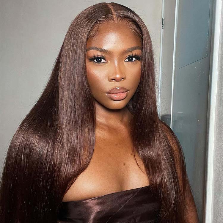 drak brown lace front wigs