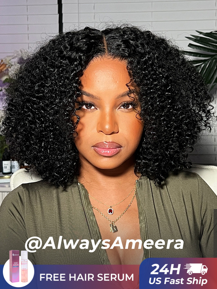 250 Density Tiktok Hot Selling Short Curly Lace Front Wig Ready To Go Glueless Human Hair