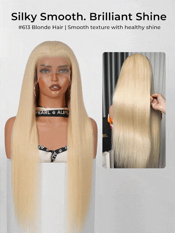 silky straight blonde hair
