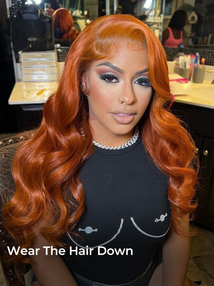 ginger color 360 lace body wave wig