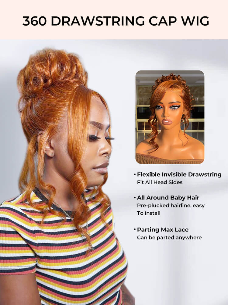ginger color human hair wig
