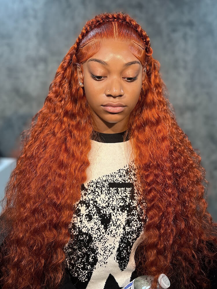 Ginger Orange Deep Wave Wig