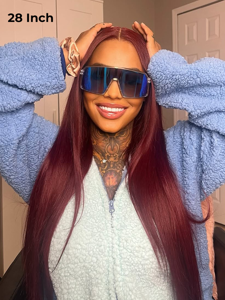 Hot Red Color Human Hair Wig