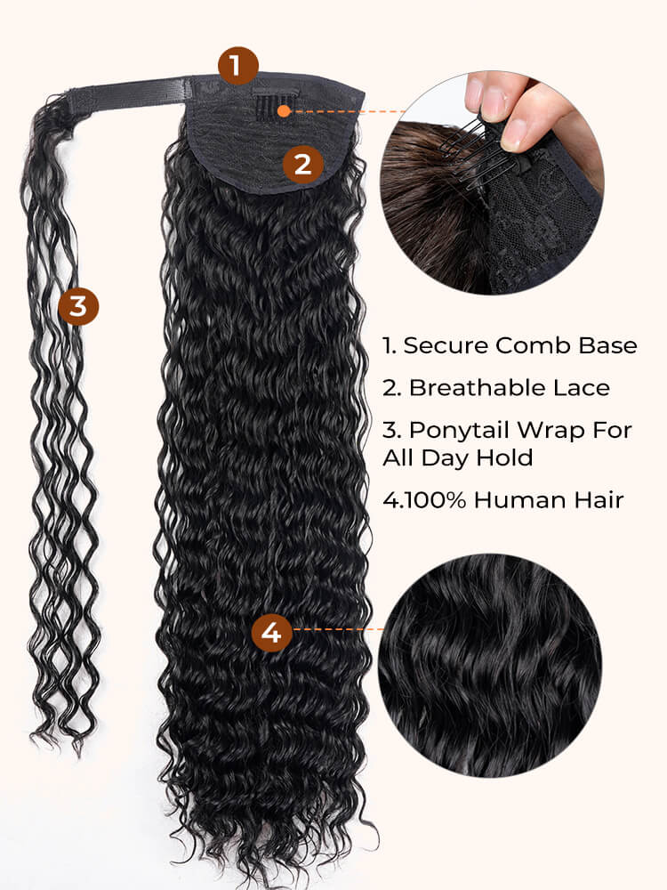 Human Hair Clip-In Ponytail Hair Extension
