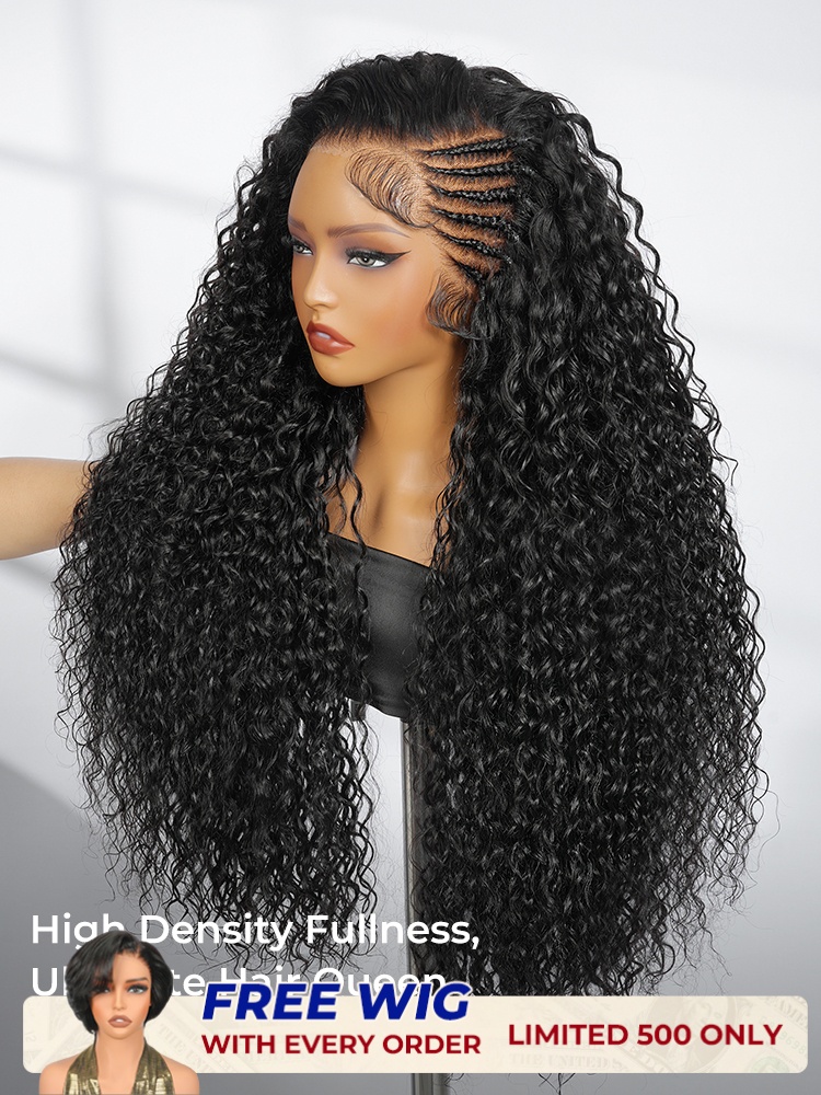 [Buy 1 Get 1 Free]Water Wave Pre Braided 13x6 HD Lace Glueless Wig Ready to Go