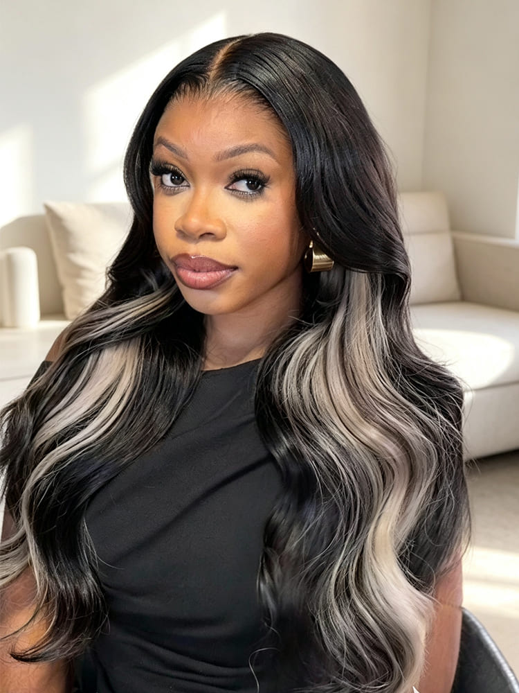 blonde highlight HD lace front wig