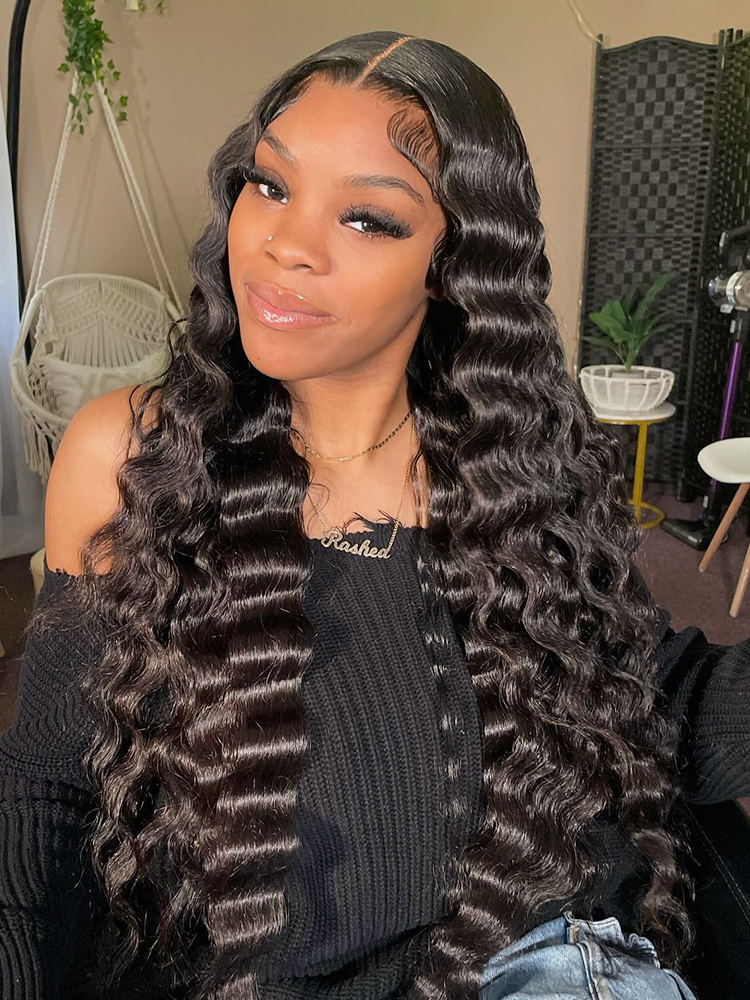 New Deep Wave Crimped Lace Wigs