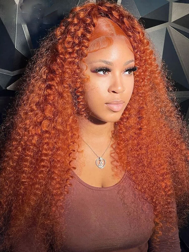 Orange Deep Wave 2Lace Wig