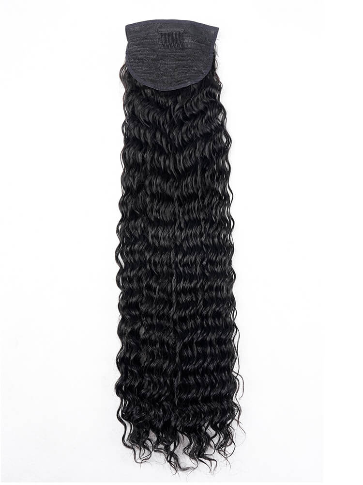 Ponytail Extension Human Hair Natural Black
