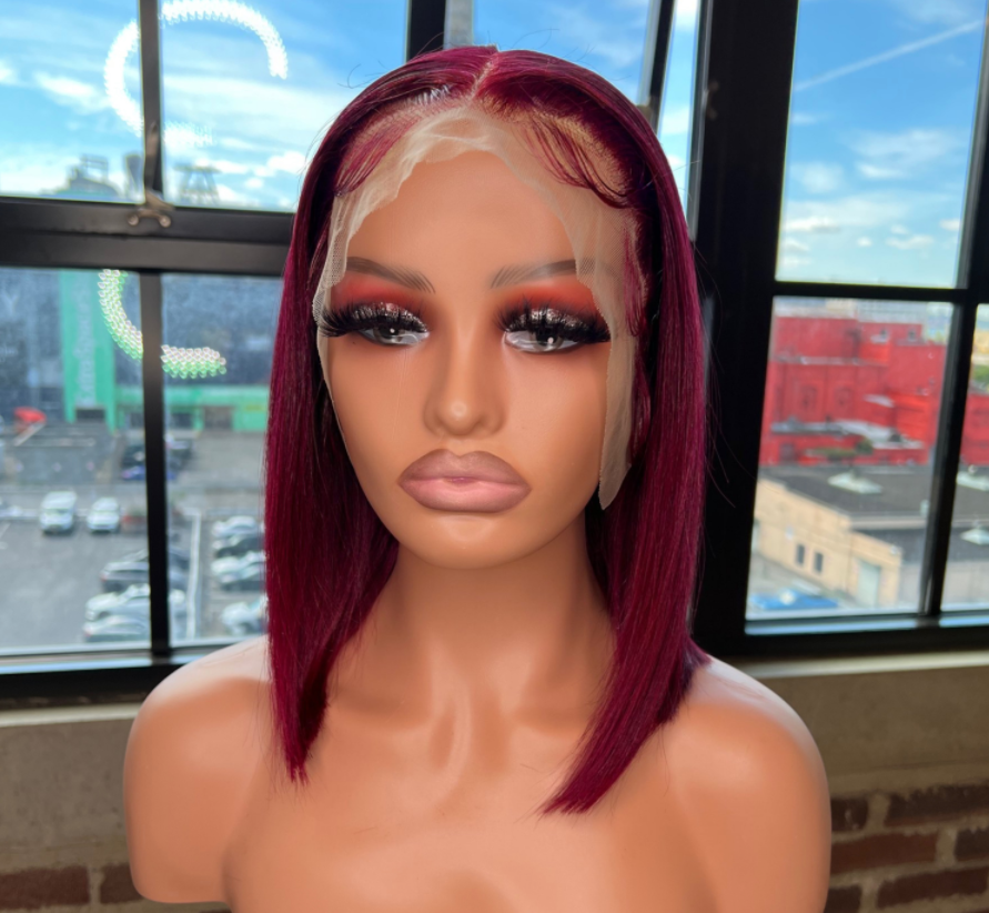 burgundy bob wig