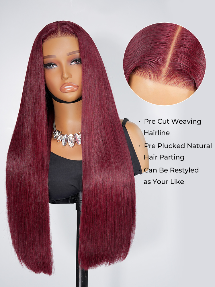  Cherry Cola Straight 7x5 Lace Wig
