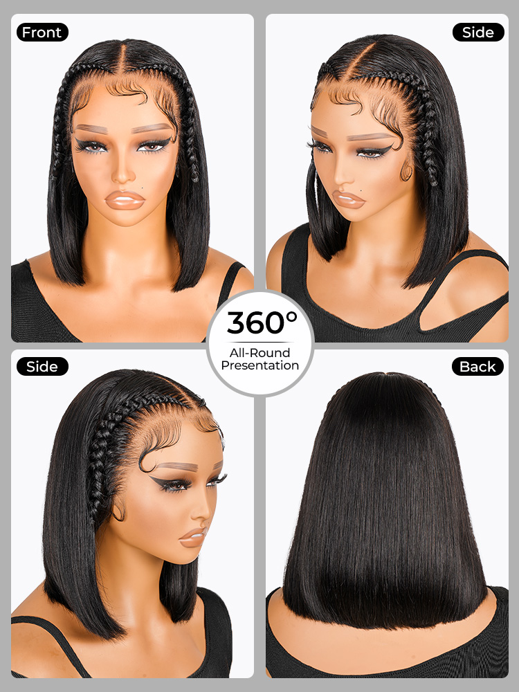 Short Straight Human Hair Bob Wig