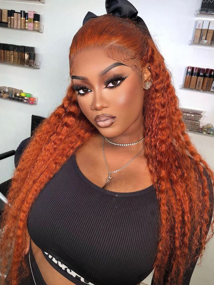 Transparent Lace Ginger Orange Wig