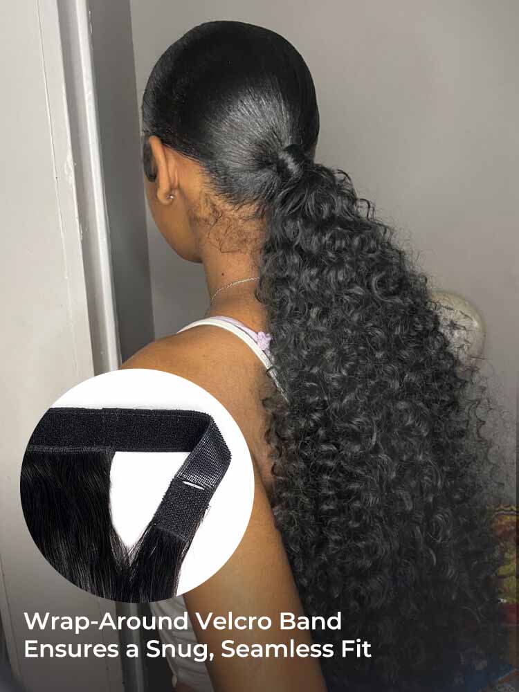 Water Wave Clip-In Ponytail With Hair Wrap Around
