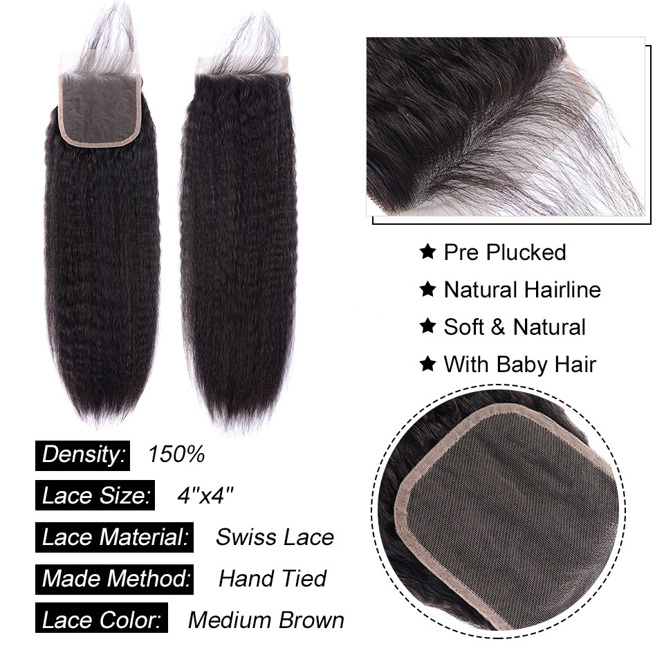 Yaki Human Hair Closure