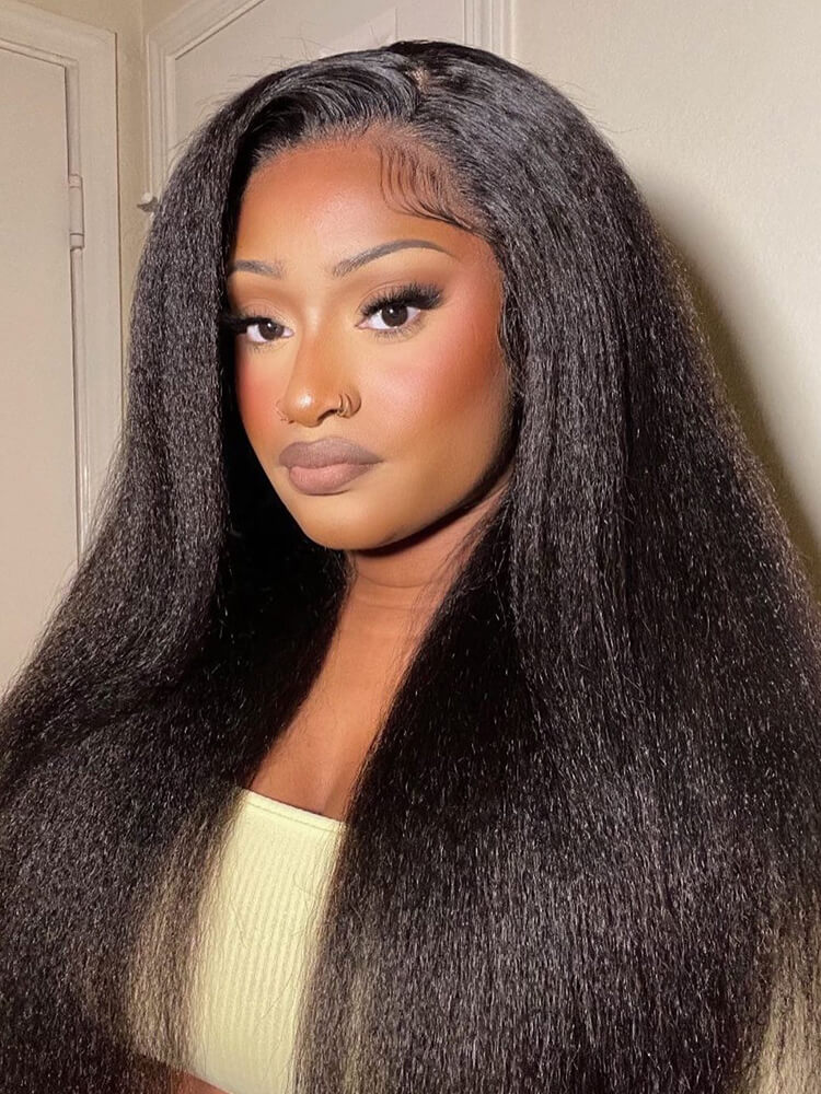 Yaki Straight Frontal Wigs Human Hair