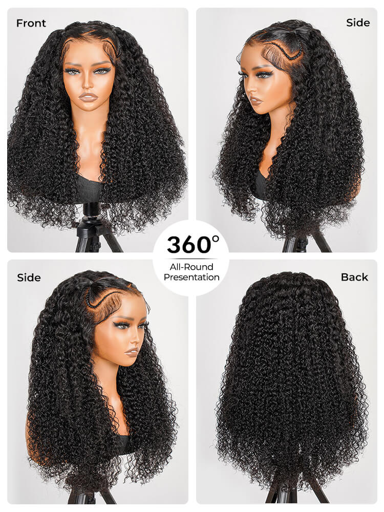 Zig Zag Part Frontal Wig Curly Wave