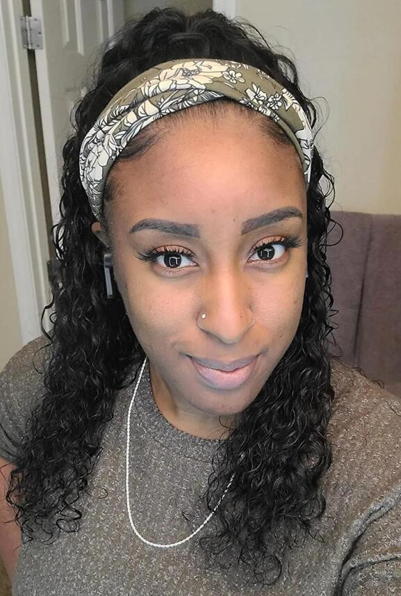 Human Hair Headband Wigs Short Curly Hair Bob Wig Alipearl Hair