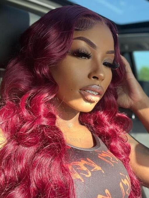 99J Lace Closure Wig Body Wave Burgundy Wigs Human Hair Lace Wigs ...