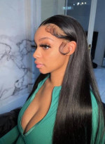 Ali lumina 10A Straight Lace Front Wigs Human Hair 16inch Brazilian Virgin  Human Hair 4x4 Lace Front Wigs for Black Women Pre Plucked with Baby Hair  150% Density : Buy Online at