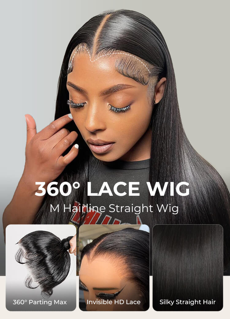 360 lace m hairline lace wig