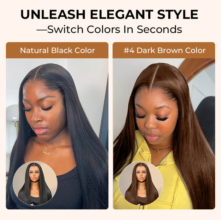 natural black wig dark brown wig