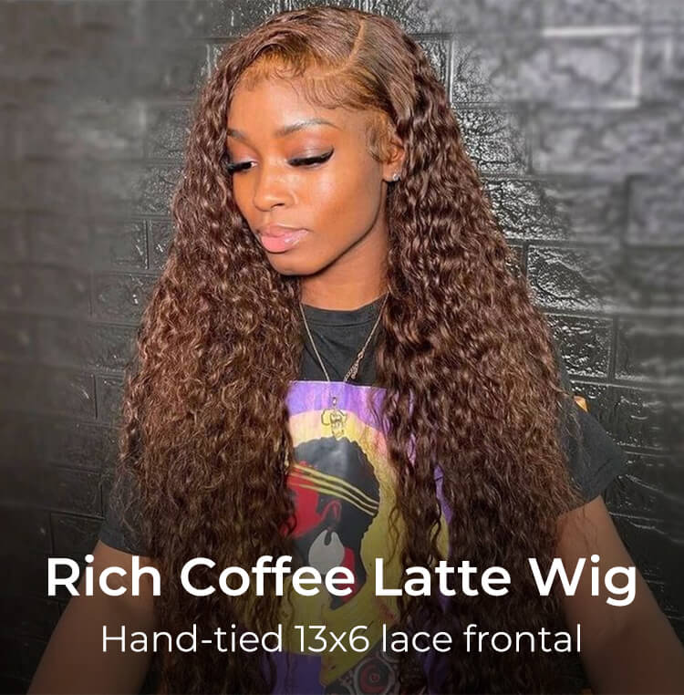 brown deep wave wig