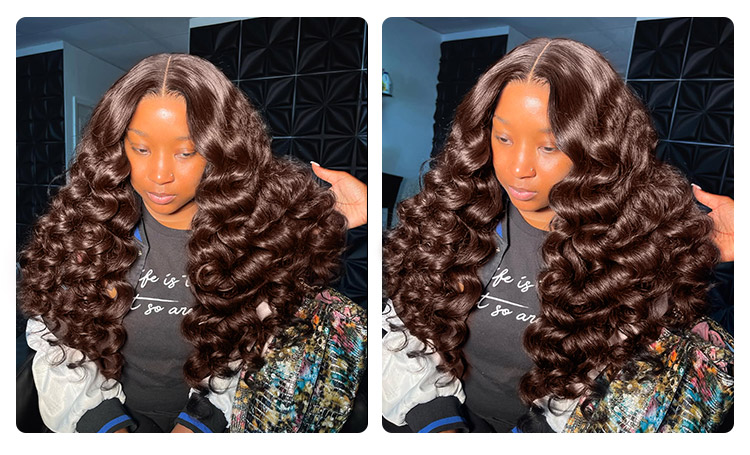 bouncy loose wave lace frontal wig