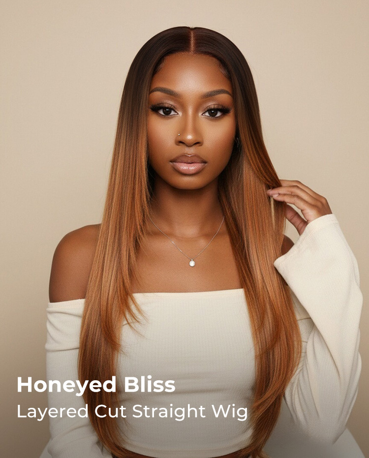 Layered Cut Colored Straight Wig