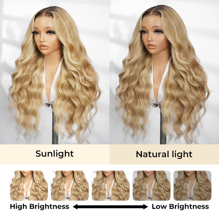 Ash Blonde Highlight Wig