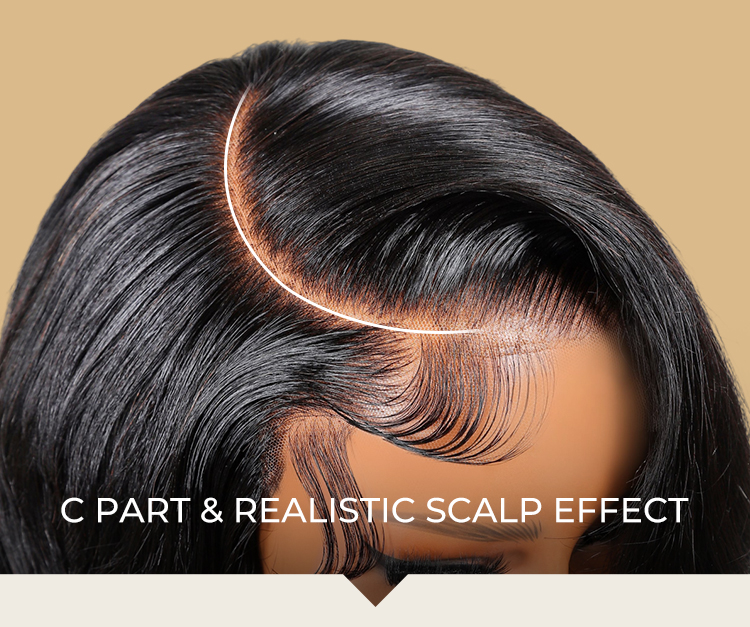 C Part Realistic Wig
