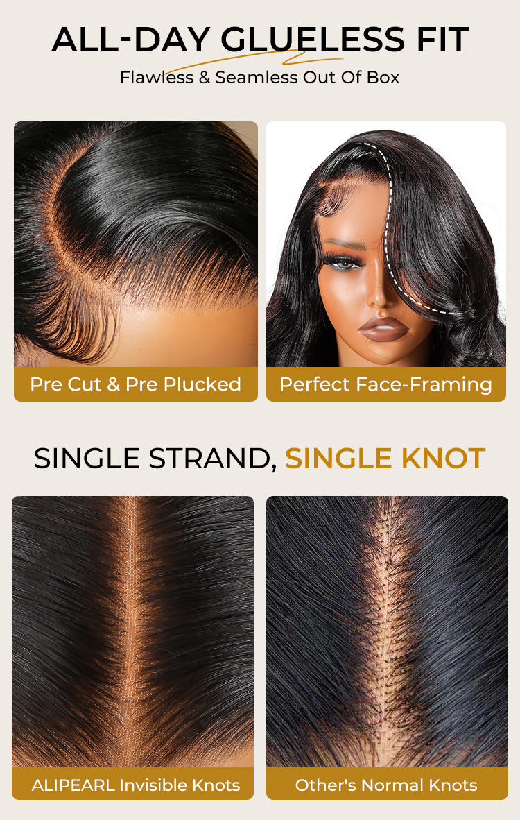 Wig With Pre-Cut Lace And Pre-Plucked Hairline