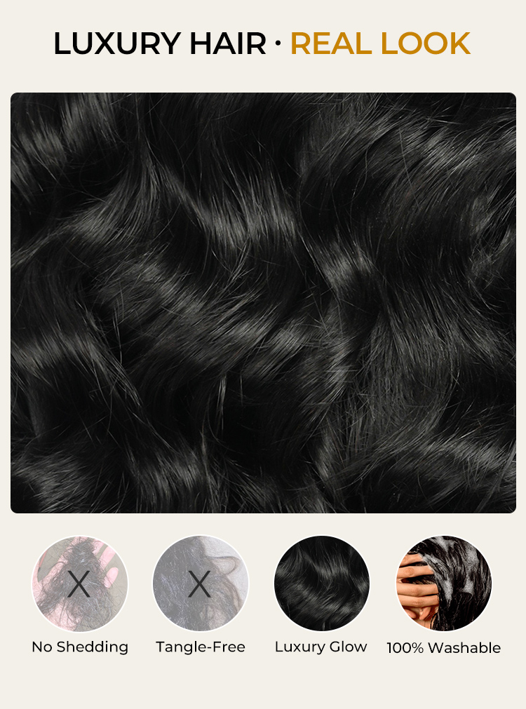 natural wavy human hair wig