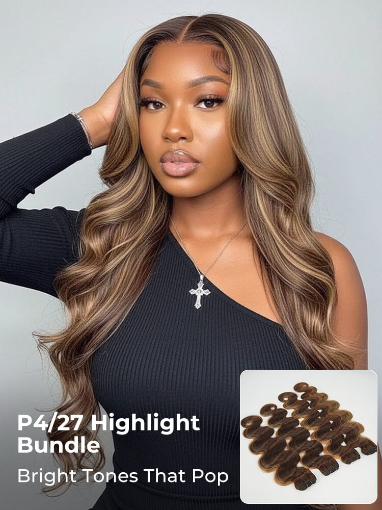 Natural #P4/27 Brown Balayage Hair Weave