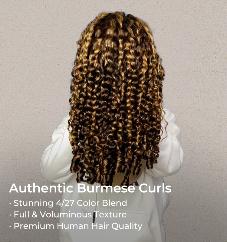 voluminous burmese curly wigs human hair