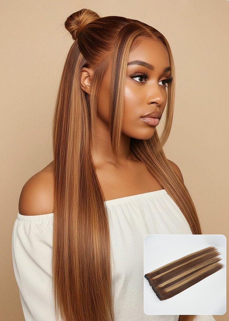 Brown Balayage Hair Bundles for Sew In