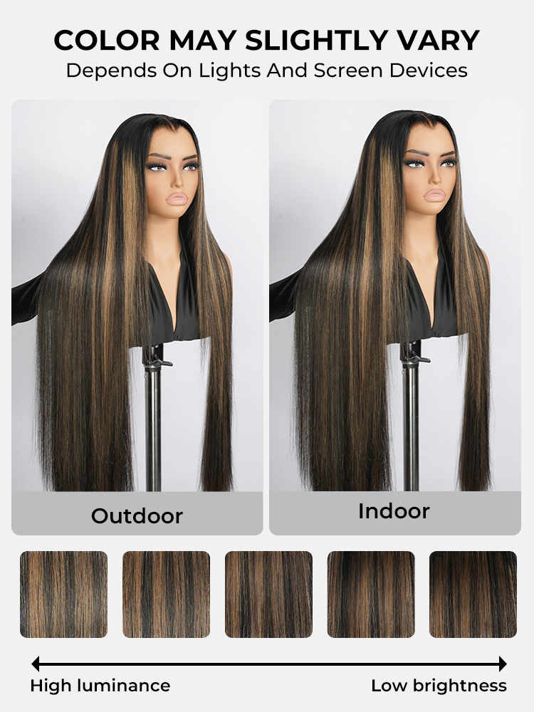 Highlight With Dark Root Straight Wig Lagos M Hairline