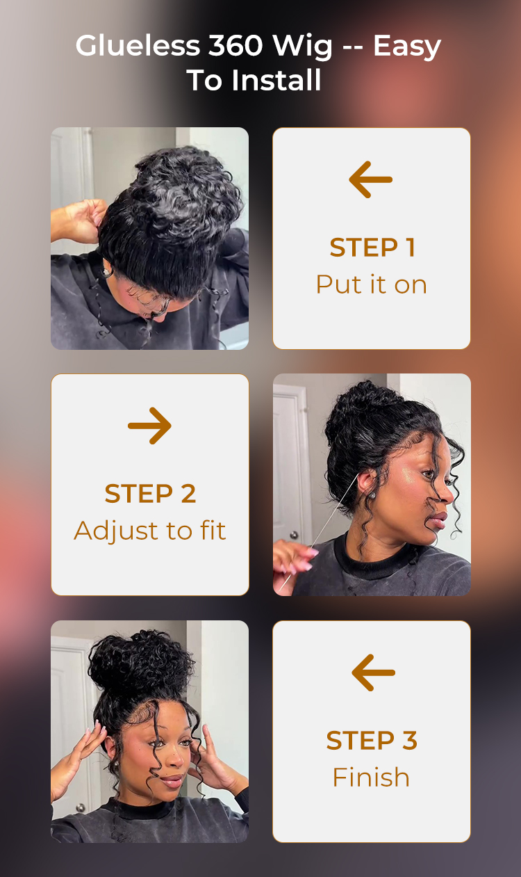 easy to install 360 lace wig