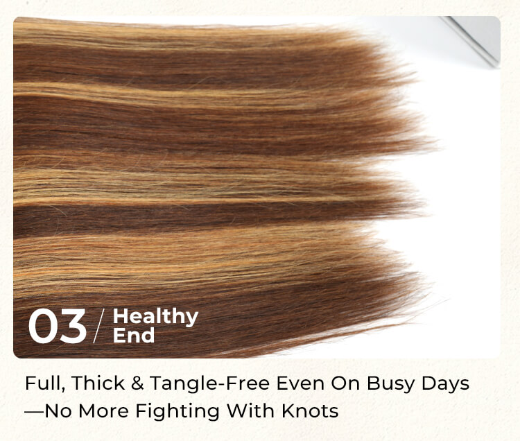 #P4/27 Brown Balayage Hair Closeup