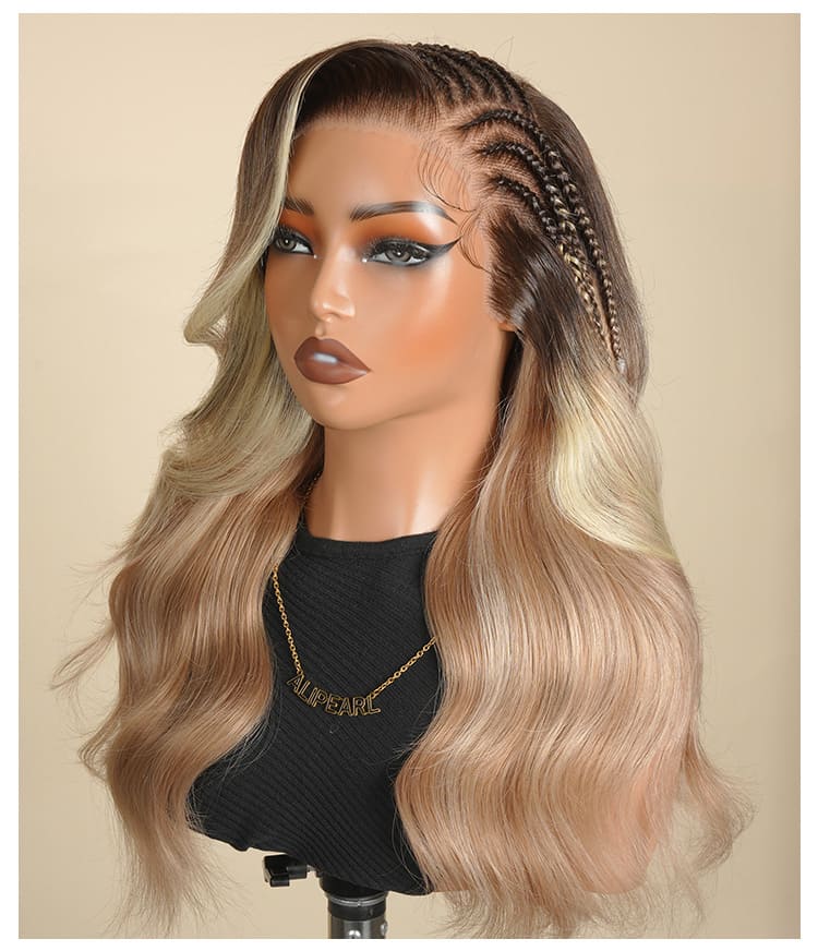 brunette blonde highlights wig