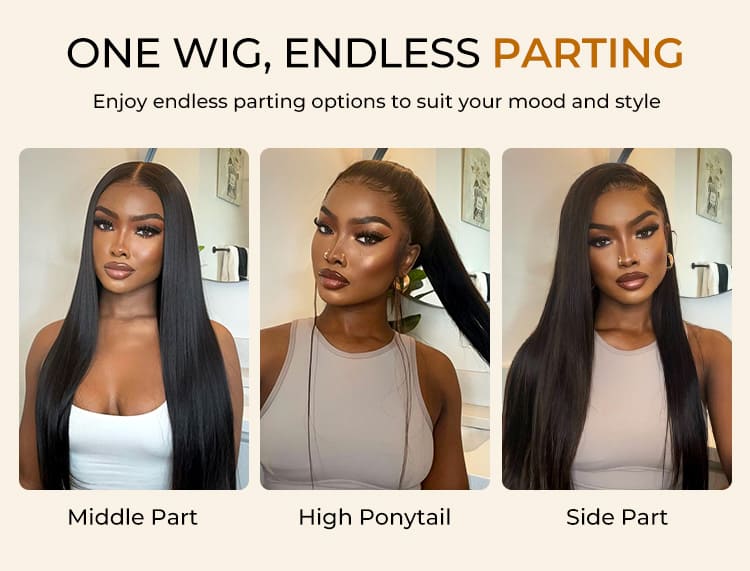 versatile hairstyle with straight lace front wig