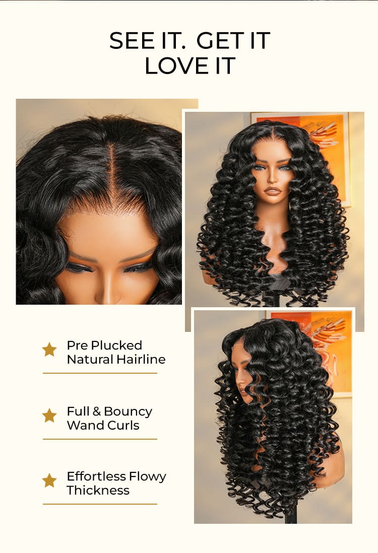 high density wand curly wig