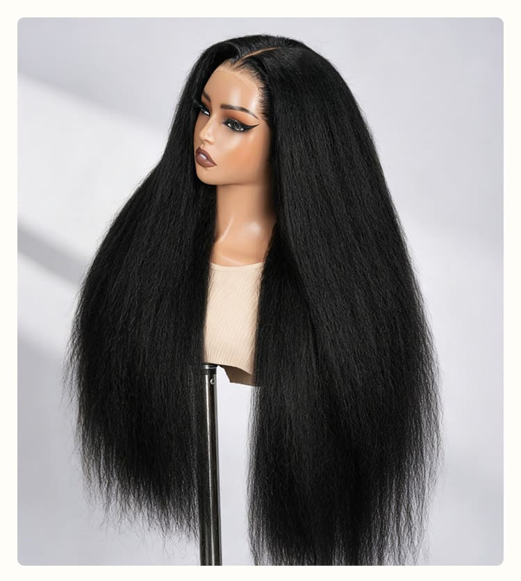 250% density yaki straight lace front wig