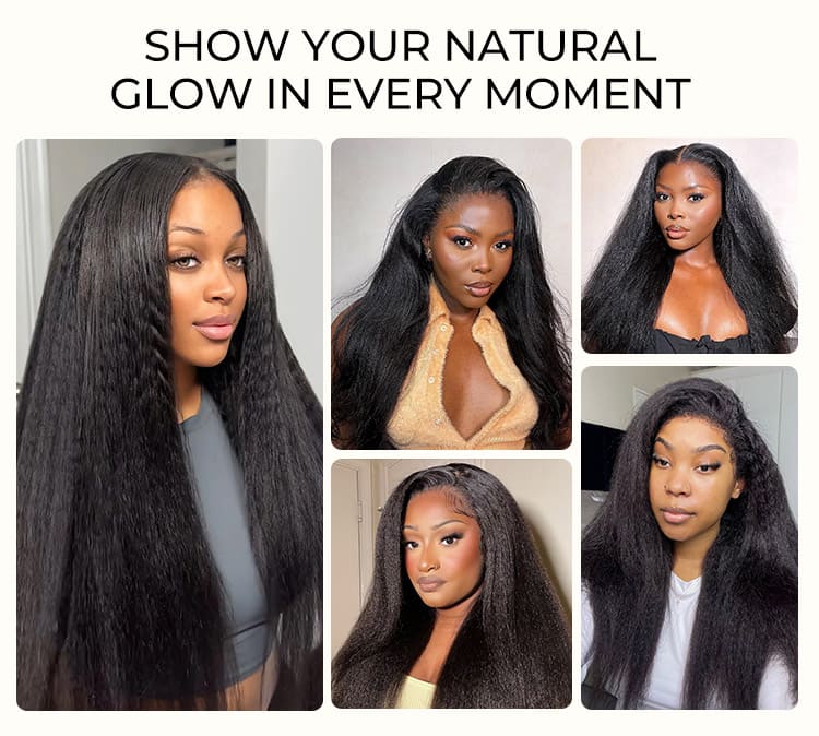kinky straight lace front wig