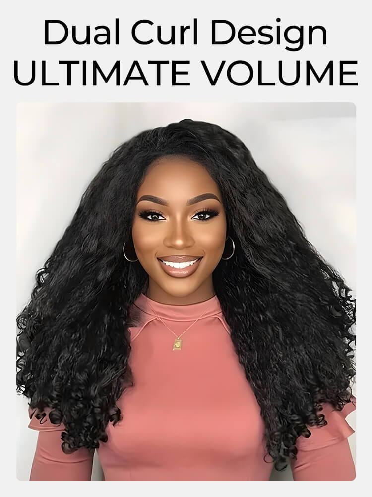 Dual Curl Kinky Curly Glueless HD Lace Wig With Spiral Ends